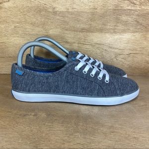 Keds Classic Champion Gray White Women SZ 7 Low-Top Lace-Up Sneakers